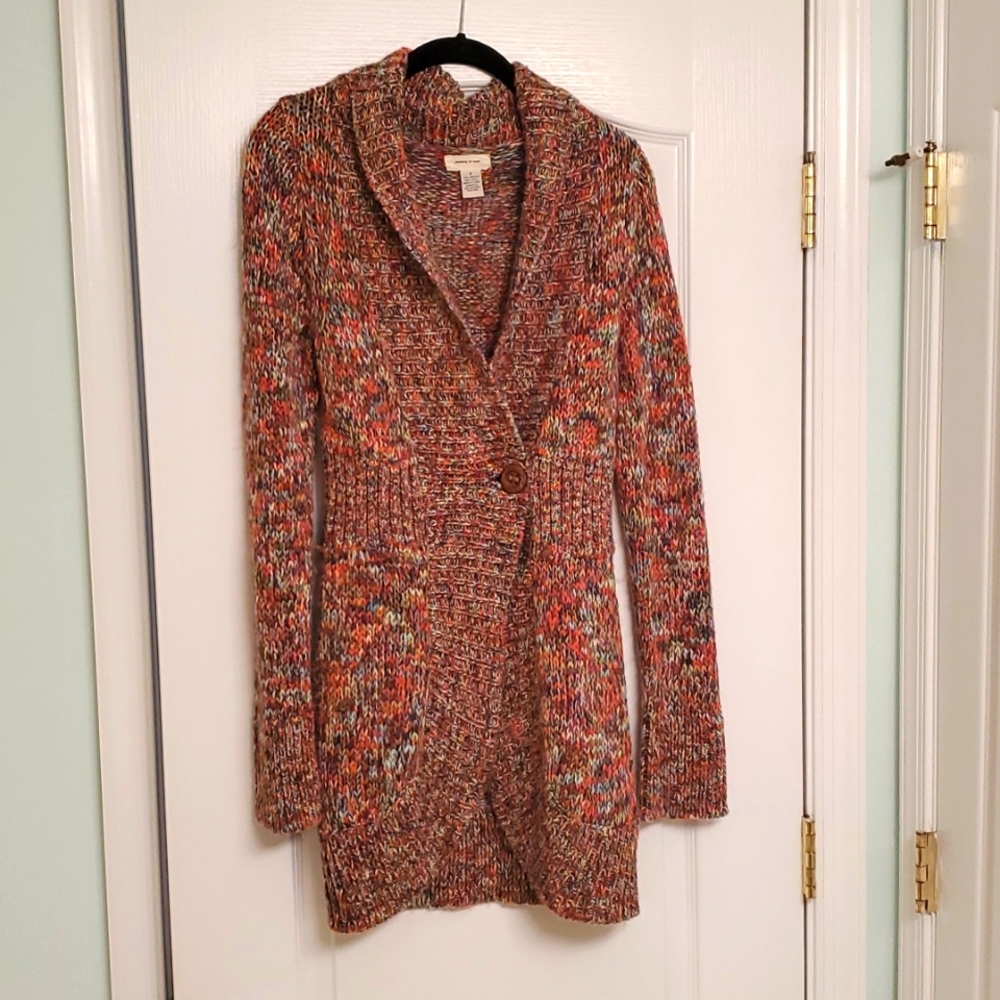 Anthropologie Sleeping on Snow rainbow cardigan